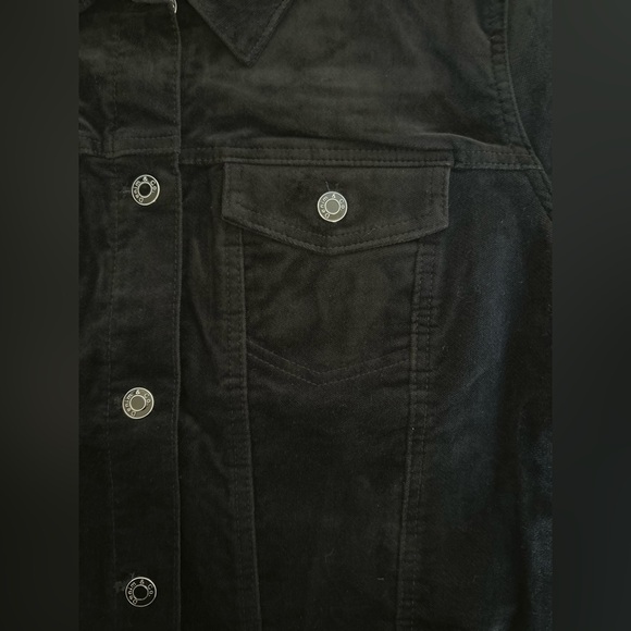 Denim & Co. Black Velveteen Regular Long
Jacket Coat Size M - Picture 4 of 9